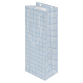 Blue Plaid Wine Gift Bag Wijn Cadeautas (Achterkant Gekanteld)