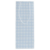 Blue Plaid Wine Gift Bag Wijn Cadeautas (Achterkant)