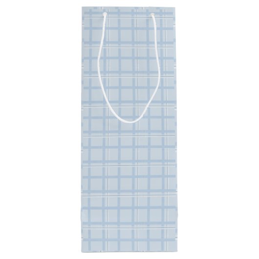 Blue Plaid Wine Gift Bag Wijn Cadeautas (Achterkant)