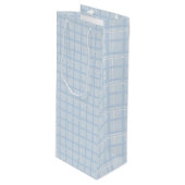 Blue Plaid Wine Gift Bag Wijn Cadeautas (Voorkant Gekanteld)