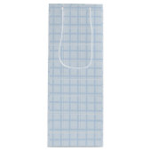 Blue Plaid Wine Gift Bag Wijn Cadeautas (Voorkant)