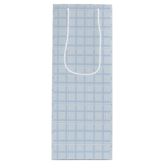 Blue Plaid Wine Gift Bag Wijn Cadeautas (Voorkant)