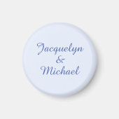 Blue Plain Elegant Modern Kalligrafie Naam Magneet (Voorkant)