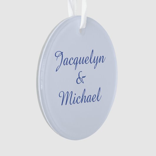 Blue Plain Elegant Modern Kalligrafie Naam Ornament (voorkant)