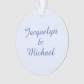 Blue Plain Elegant Modern Kalligrafie Naam Ornament (voorkant)