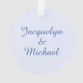 Blue Plain Elegant Modern Kalligrafie Naam Ornament (voorkant)