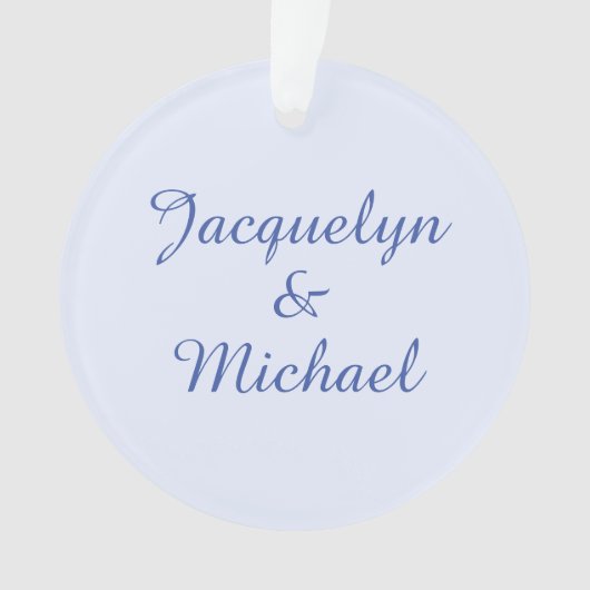 Blue Plain Elegant Modern Kalligrafie Naam Ornament (voorkant)