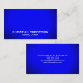 Blue Plain Modern Consultant Visitekaartje (Voorkant / Achterkant)
