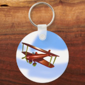 Blue Plane Aviation Sky Blue Cloud Sleutelhanger (Achterkant)