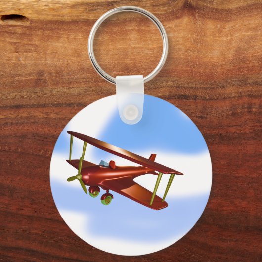 Blue Plane Aviation Sky Blue Cloud Sleutelhanger (Achterkant)