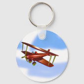 Blue Plane Aviation Sky Blue Cloud Sleutelhanger (Achterkant)