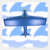 Blue Plane Aviation Sky Blue Cloud Sticker (Voorkant)