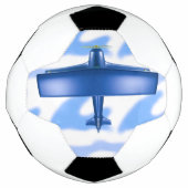 Blue Plane Aviation Sky Blue Clouds Voetbal (Voorkant)