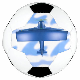 Blue Plane Aviation Sky Blue Clouds Voetbal