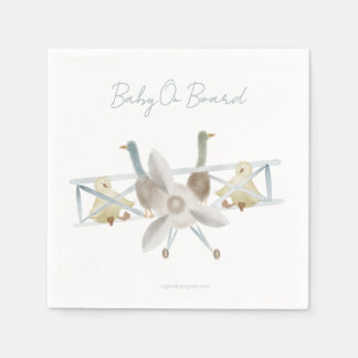 Blue Plane Baby Shower Napkins Servet