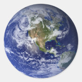Blue Planet Earth Ronde Sticker (Voorkant)