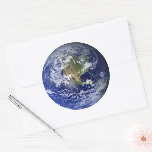 Blue Planet Earth Ronde Sticker (Envelop)