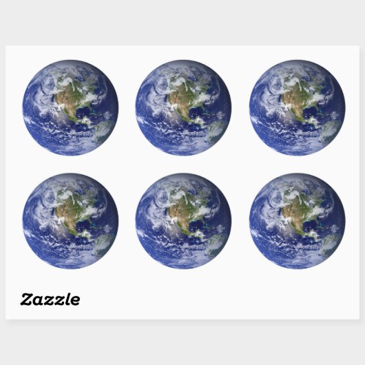 Blue Planet Earth Ronde Sticker (Vel)
