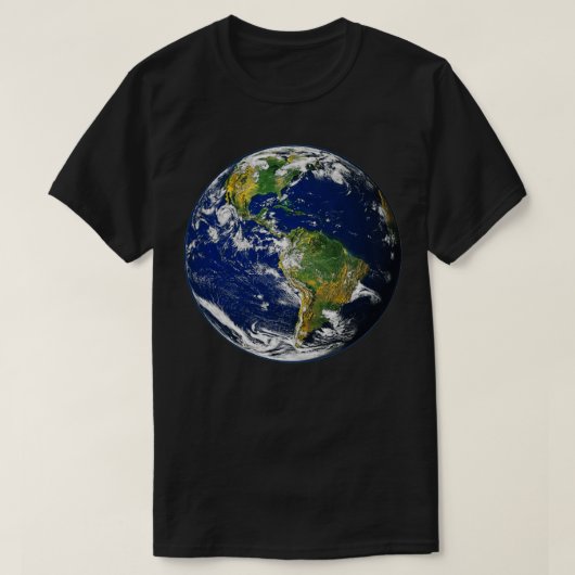 Blue Planet Earth uit de ruimte T-shirt (Design voorkant)