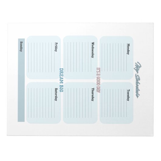 Blue Planner schema wekelijks Notitieblok (Voorkant)