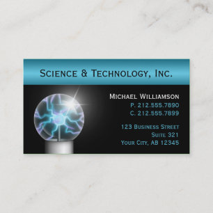 Blue Plasma Ball Science Visitekaartjes