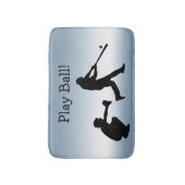 Blue Play Ball Baseball Sports Bath Mat (Voorkant Verticaal)