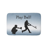 Blue Play Ball Baseball Sports Bath Mat (Voorkant)