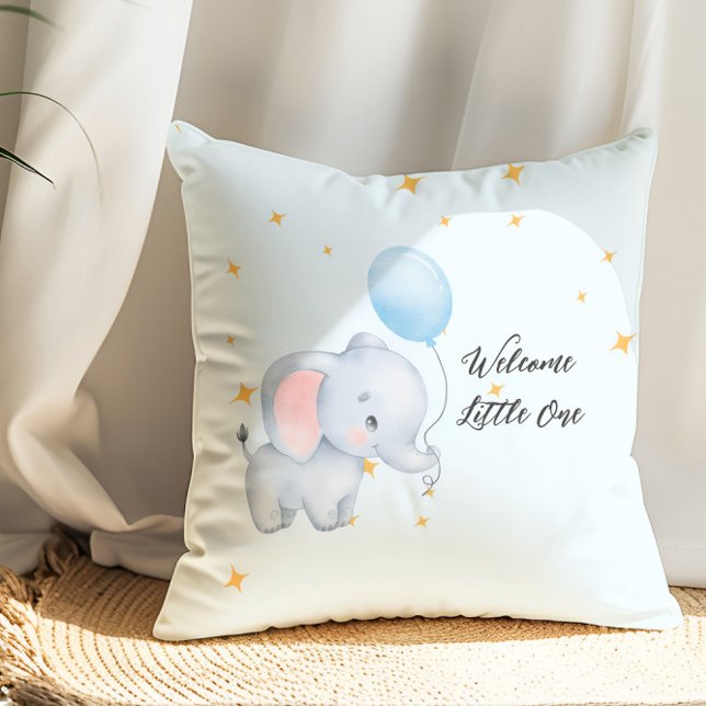 Blue Playful Elephants Baby Shower Kussen (Creator heeft geüpload)