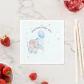 Blue Playful Elephants Baby Shower Servet (Insitu)