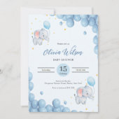 Blue Playful Elephants Kaart (Voorkant)