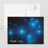 Blue Pleiades Constellation Bedankt Briefkaart (Voorkant / Achterkant)
