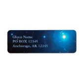 Blue Pleiades Constellation Space Foto Etiket (Voorkant)