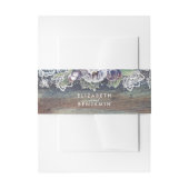 Blue Plum Navy  Rustic Lace Wood Uitnodigingen Wikkel (Voorkant Voorbeeld)