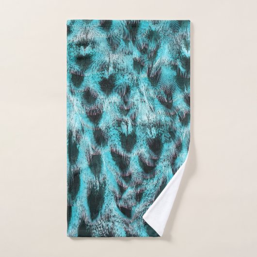 Blue plumage - cool feather design bad handdoek (Handdoek)