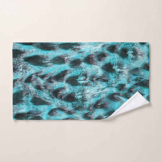 Blue plumage - cool feather design bad handdoek (Handdoek)