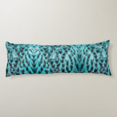 Blue plumage - cool feather design lichaamskussen (Achterkant)