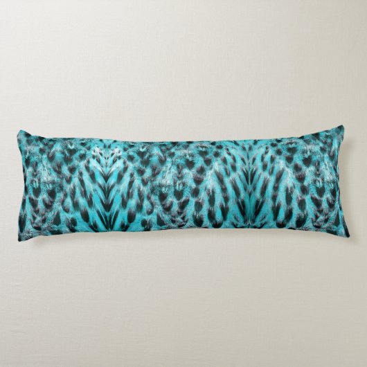 Blue plumage - cool feather design lichaamskussen (Achterkant)