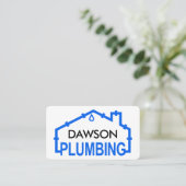 Blue PLUMBING Home Pipe Frame Visitekaartje (Staand voorkant)