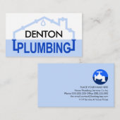 Blue PLUMBING Pipe Frame Visitekaartje (Voorkant / Achterkant)