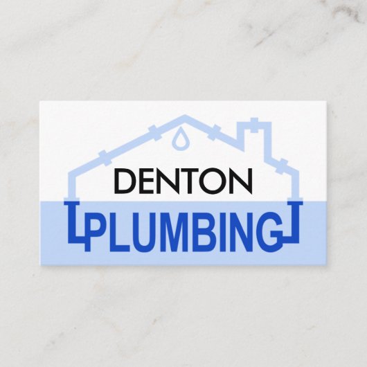 Blue PLUMBING Pipe Frame Visitekaartje (Voorkant)