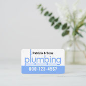 Blue Plumbing Pipes Signage Plumber Visitekaartje (Staand voorkant)