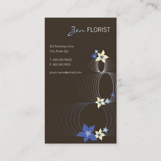 Blue Plumeria Frangipani Flower Chic Ikebana Zen Visitekaartje (Voorkant)