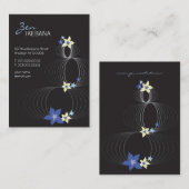 Blue Plumeria Frangipani Flower Chic Ikebana Zen Visitekaartje (Voorkant / Achterkant)