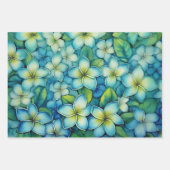 Blue Plumeria Inpakpapier Vel (Voorkant 2)