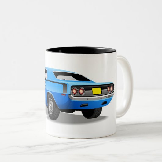 Blue Plymouth 'Cuda Mok' Tweekleurige Koffiemok (Voorkant rechts)