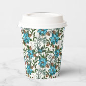 Blue Poinsettia en Pines Papieren Bekers (Links)
