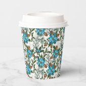 Blue Poinsettia en Pines Papieren Bekers (Achterkant)