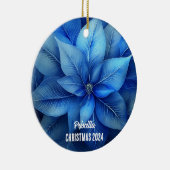 Blue Poinsettia gepersonaliseerd Ornament (Rechts)