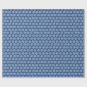 Blue Poinsettia Minimal Classic Whimsy Christmas Cadeaupapier (Vlak)
