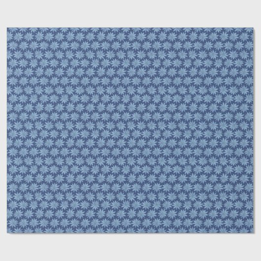 Blue Poinsettia Minimal Classic Whimsy Christmas Cadeaupapier (Vlak)